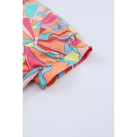 Azura Exchange Abstract Geometry Print Half Puff Sleeve Shirt - S thumbnail