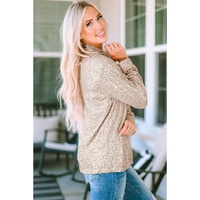Azura Exchange Sequin Collared Bust Pocket Buttoned Shirt - L thumbnail