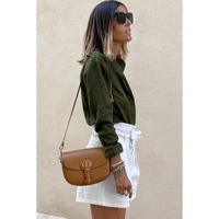 Jungle Green Crinkle Textured Button Up Long Sleeve Shirt - XL thumbnail
