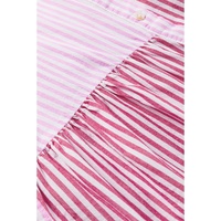 Pink Stripe Striped Patchwork Ruffled Hem Button up Shirt - L thumbnail