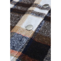 Geometric Plaid Print Pocketed Shacket - XL thumbnail