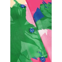 Multicolour Floral Print Folded Short Sleeve Shirt - L thumbnail