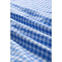 Sky Blue Stripe Plaid Patchwork Button up Long Sleeve Shirt - L thumbnail