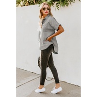 Azura Exchange Denim Shirt with Turn-down Collar - M thumbnail