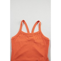 Grapefruit Orange Athletic Ribbed Cropped Cami Top - L thumbnail