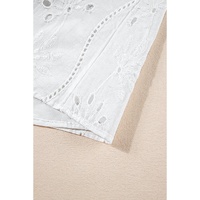 White Embroidery Patterned Knotted Straps V Neck Tank Top - XL thumbnail