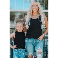 Black Scoop Neck Basic Solid Tank Top - L thumbnail