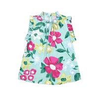 Green Floral Print Ruffle Trim Tank Top - M thumbnail