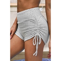 Gray Butt Lifting High Waist Yoga Shorts - M thumbnail