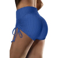 Blue Butt Lifting High Waist Yoga Shorts - M thumbnail