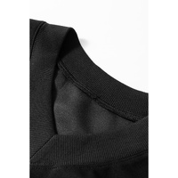 Black V Neck Cropped Seamed High Waist Sports Wear - M thumbnail