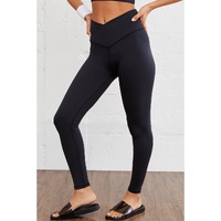 Azura Exchange Black Arched Waist Seamless Active Leggings - L thumbnail