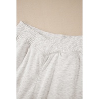 Light Grey Cross-Waist Wide Leg Lounge Pants - L thumbnail