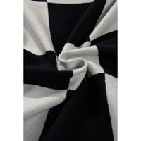Black Colorblock Drop Shoulder Buttoned Loose Cardigan - 2XL thumbnail