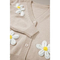 Parchment Elegant Flower Decor Button Front Cardigan - L thumbnail