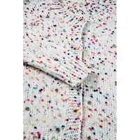 White Multicolor Confetti Sweater Cardigan - L thumbnail