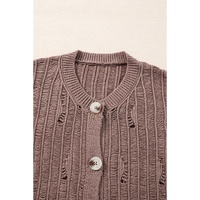 Goat Cut Out Textured Knit Buttoned Cardigan - L thumbnail