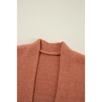 Light French Beige Drop Shoulder Open Front Cropped Cardigan - L thumbnail