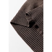 Dark Khaki Open Knit Drop Shoulder Sweater Cardigan - 2XL thumbnail