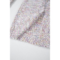 Yellow Multicolor Confetti Open Front Knit Cardigan - L thumbnail