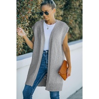Gray Basic Vest Cardigan Sweater - L thumbnail