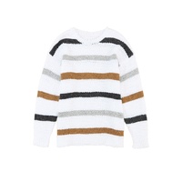 Striped Popcorn Knit Sweater - L thumbnail
