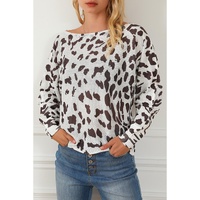 Leopard Long Sleeve Crewneck Sweater - M thumbnail