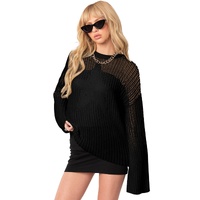 Black Seeing Stars Oversized Sweater - S thumbnail