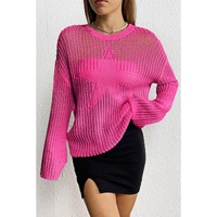 Rose Seeing Stars Oversized Sweater - L thumbnail