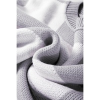 Gray Checkered Bishop Sleeve Sweater - L thumbnail