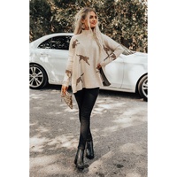 Parchment Lively Cheetah Print High Neck Split Hem Sweater - L thumbnail