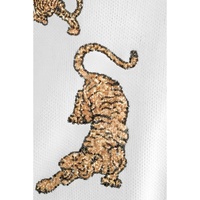 White Frayed Sequin Tiger Sweater - L thumbnail