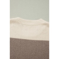 Simply Taupe Colorblock Loose Pullover Sweater - L thumbnail