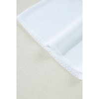 White Floral Print Buttoned Loose Lightweight Sweater - L thumbnail
