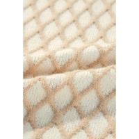 Oatmeal Diamond Knit Drop Shoulder Loose Sweater - L thumbnail