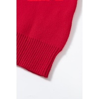 Racing Red Merry Graphic Sequin Sleeve Turtleneck Sweater - M thumbnail