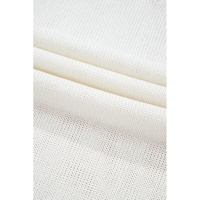 White Eyelet Knit Tied Back Short Sleeve Sweater - L thumbnail