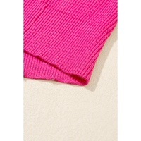 Rose Red Heart Shape Drop Shoulder Round Neck Sweater - L thumbnail