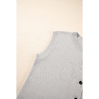 Jet Stream Button Up O Neck Sweater Vest - S thumbnail