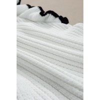 White Crochet Eyelet Flounce Tank Top - L thumbnail