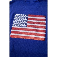 Bluing Sparkling American Flag Knitted Vest - L thumbnail