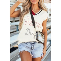 White Vintage Game Day Sweater Vest - S thumbnail