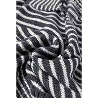 Gray Stripe Collared V Neck Sweater Vest with Pockets - M thumbnail