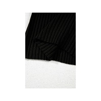 Black Ribbed Texture Mesh Cutout Knitted Sweater Vest - XL thumbnail