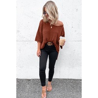 Azura Exchange Textured Knit Drop Shoulder Tee - S thumbnail