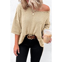 Azura Exchange Textured Knit Drop Shoulder Tee - L thumbnail