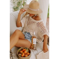 Azura Exchange Knit Ribbed Round Neck Short Sleeve Sweater Tee - M thumbnail