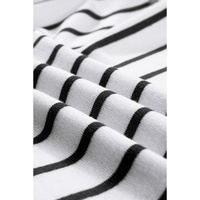 White Stripe Knitted Bat Sleeve T Shirt - L thumbnail