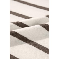 Azura Exchange Brown Stripe Side Slits Crewneck Short Sleeve Sweater Tee - L thumbnail