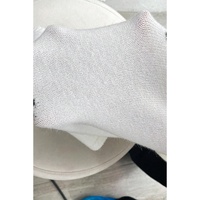 Black Bow Pattern Knit Short Sleeve Sweater - L thumbnail